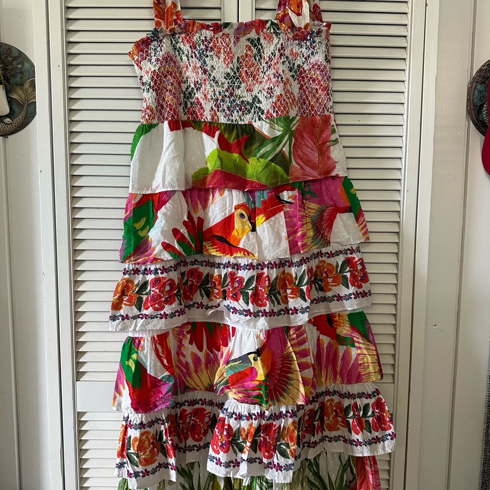 FARM Rio Multicolor Tropical Midi Dress